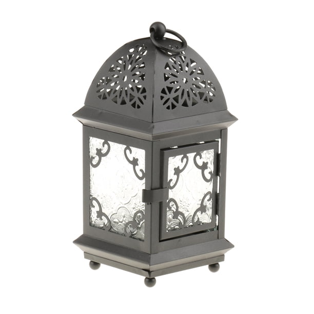 candeliere Forma de Faro Clásico Europeo Soporte de de lámpara de Té Decoración de Negro Macarena Sostenedor de vela del hierro labrado