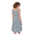 thumbnail image 2 of Poodle And Crown Pattern Print Sleeveless Knee Length Dress, Dog Pet Lover Fashion Summer Maxi Dress For Women, 2 of 4