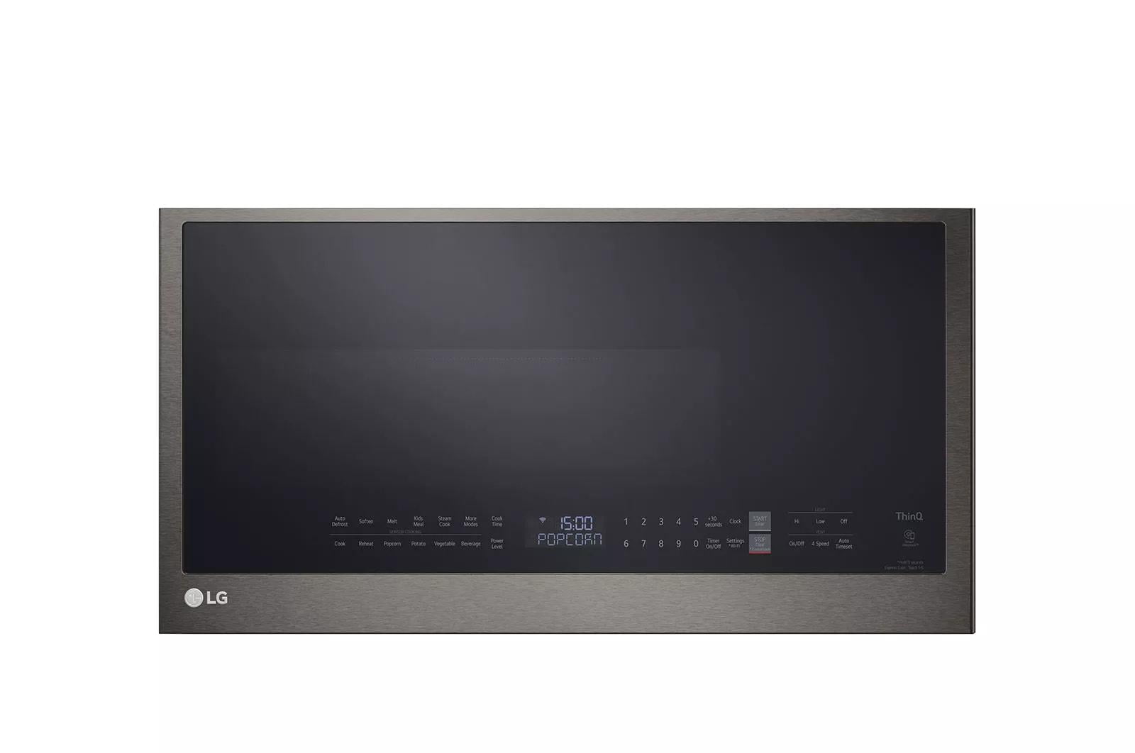 LG Smart Microwave Oven, MVEL2033D, 2.0 cu ft, Over-the-Range, 30 in, Black Stainless Steel Finish