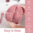 thumbnail image 5 of RUseeN Silicone Baby Feeding Set|Baby Weaning Supplies Set|Suction Baby Plate Bowl Set with Bib Spoon Fork Sippy Cup|Baby Feeding Eating Supplies Set BPA Free - Dark Pink, 5 of 8