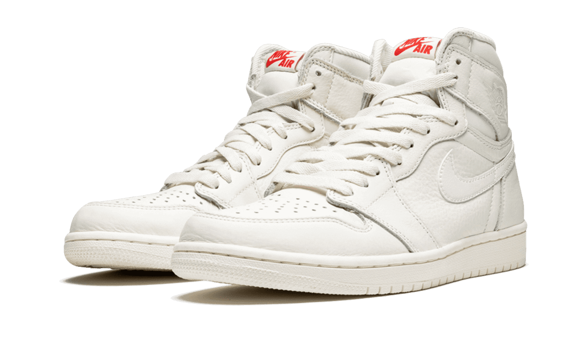 Air Jordan 1 High OG Sail Sneakers Mens Size 8 White Nike Retro Lot 555088-114 RARE? Nike Air Jordan 1 Retro OG High Sail University Red  main image 3