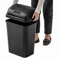 thumbnail image 5 of Indoor Black Swing Top Waste Can 7.8gal - 21.375" Tall Textured Plastic Trash Bin with Lid, 5 of 8