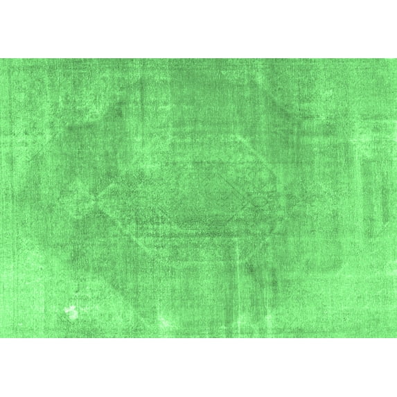 Ahgly Company Indoor Rectangle Persian Emerald Green Traditional Area Rugs, 5' x 7'