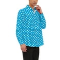 thumbnail image 4 of INSPIRE CHIC Chemise pour Homme Motif à Pois Col en Pointe Manches Longues Chemise Boutonnée 34 Bleu, 4 of 6