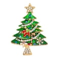 thumbnail image 2 of Segolike Christmas Brooch Pin Christmas Jewelry Fashion Brooch Suit for Women Lapel Pin Badge Rhinestone Enamel Brooch for Tie Sweater Green, 2 of 8