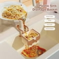 thumbnail image 3 of BinKFF 2025 New Faucet Hanging Strainer, Press Automatic Dumping Kitchen Draining Basket, Food Fruit Vegetable Drain Shelf Sink Storage Holder, for Home, Kitchen, 3 of 8