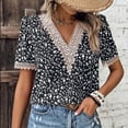 thumbnail image 2 of Ruimatai Womens Summer Tops Trending Short Sleeve Women's Fashion Casual Spring And Summer Floral Printing V-Neck Blouses &, 2 of 9