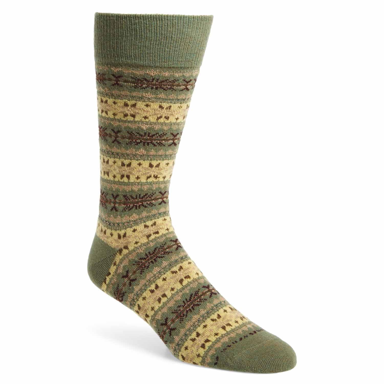 Polo Ralph Lauren Mens Wool Crew Socks (Green Fairisle, 612.5