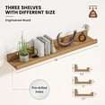 thumbnail image 2 of Floating Shelves Set of 3, Picture Ledge Shelf, 24 inch Floating Shelves for Wall, Floating Shelves with Lip for Living Room,Bedroom,Bookshelf,Nursery-Natural Oak, 2 of 8