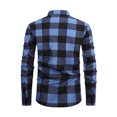 thumbnail image 4 of Flannel Plaid Shirts for Men Sherpa Lined Casual Button Up Shackets Jackets Long Sleeve Fitted Tops with Pocket (2XL, Blue), 4 of 6