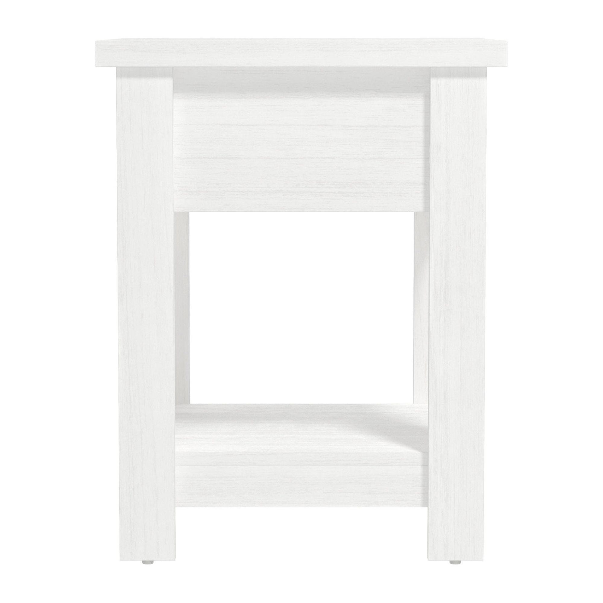 Hillsdale Addison Farmhouse 1 Drawer Nightstand, Set of 2, White