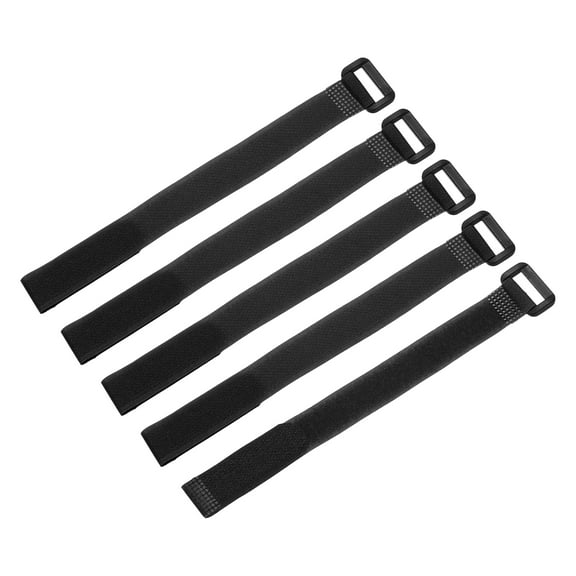 5 Pcs Reusable Battery Tie Down Straps, 0.8" x 10" Nylon Multipurpose Battery Hold Down Adjustable Cinch Strap Hook Loop Fastening Tie for Quadcopters FPV RC Drone Boat Car, Black