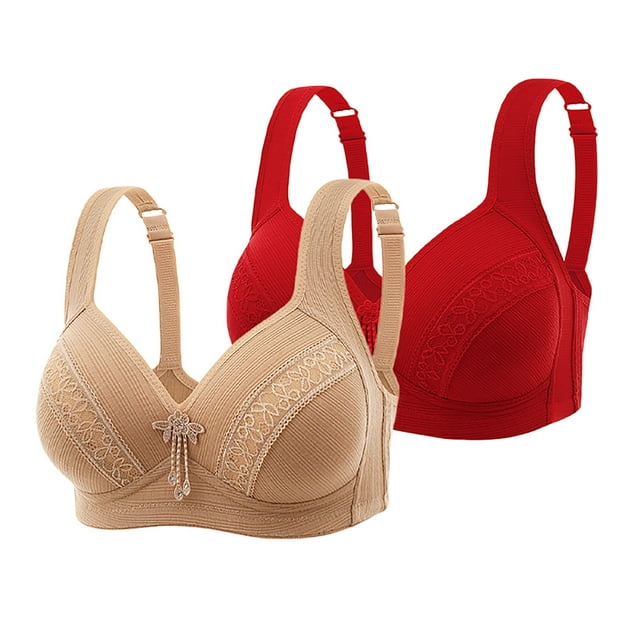 Yuzhih 2pc Lace Bralettes for Women Wireless Unpadded Bras Basic Wide Strappy Everyday Sleep Bralettes Plus Size