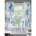 thumbnail image 2 of Blue Botanical Sheer Curtains 72 Inch Length 2 Panels Set, Vintage Impressionist Style Watercolor Voile Window Treatment Rod Pocket Curtains Sheers Drapes for Bedroom/Living Room/Kitchen 52"x72"x2, 2 of 7