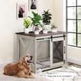 thumbnail image 4 of Kojooin Classic Sliding Barn Door Dog Crate End Table with Removable Divider, Flip Top Opening for Adult Dogs, 4 of 6