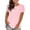 Pink, variant on BKQCNKM Summer Tops For Women,Workout Tops For Women,Casual Solid Color Cotton Tops Round Neck Tops Loose Shirts T Shirts Casual Loose Tops,WoMen's Cotton T Shirts Black L