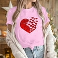 thumbnail image 6 of ICHUANYI Women's Tops Fashion Casual Crew Neck Short Sleeve Shirts Valentine's Day Print T-shirt Cloth New Trending, 6 of 6