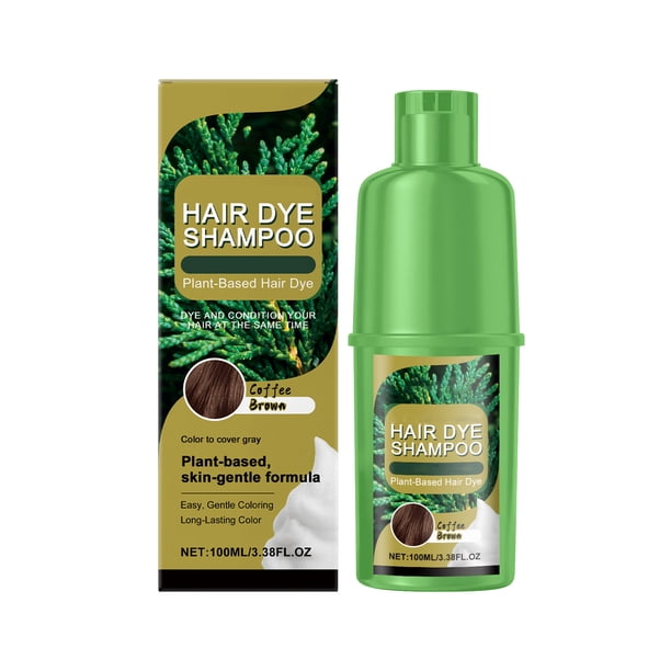 Champú 2 en 1 para teñir y nutrir el cabello. Cobertura de canas duradera. Tinte de burbujas.