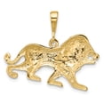 thumbnail image 4 of 10k Yellow Gold Lion Necklace Charm Pendant Animal Cat Big, 4 of 8