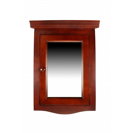 Cherry Hardwood Corner Wall Mount Medicine Cabinet with ...
