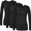 Sivvan Lot de 3 T-Shirts/maillots de Corps à Manches Longues Confort pour Femmes