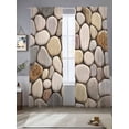 thumbnail image 2 of Abstract Art Cobblestones Sheer Curtains for Living Room Bedroom, Light-filtering Sheer Curtain, Stone Textures Modern Simple Style Rod Pocket Voile Window Treatment Drapes, 52’’Wx96’’L, 2 Panels Set, 2 of 7