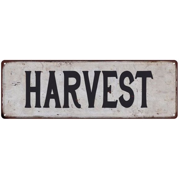HARVEST Vintage Look Rustic 6x18 Metal Sign Chic Retro 206180035017