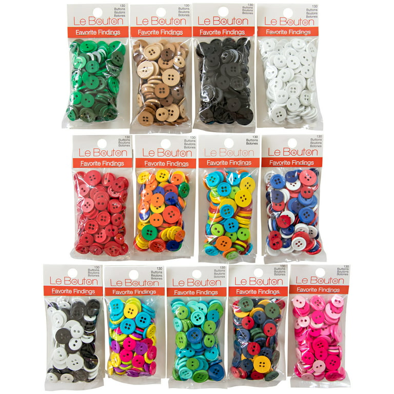 100 Assorted Buttons SEA CREATURE Round 2-Hole Sea Character Buttons, 3/4  White