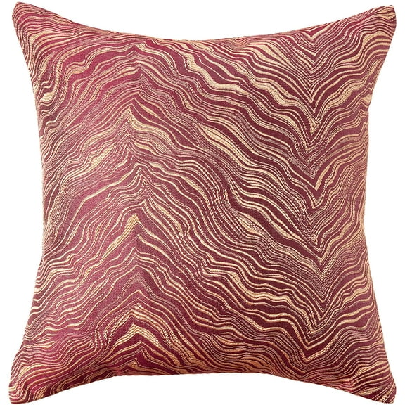 Violet Linen Boutique Zebra Patern, Polyester Jacquard, Reversible, Cranberry, 18 Inch x 18 Inch, Decorative Throw Pillow Cover