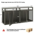 thumbnail image 2 of ChVans 87" Large Farmhouse Dog Crate TV Stand, Wooden Dog Crate Furniture with 4 Lockable Doors/Solid Metal Tube, XL-XXL Heavty Duty Dog Crates Furniture for 2 Medium or Large Dogs,Gray, 2 of 7