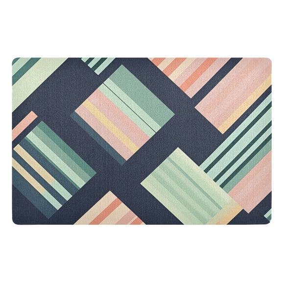 Yayeee Doormat for Inside 20"x32" Absorbent Low-Profile Washable Non-Slip Rubber Backed Entryway Rug, Isometric Pink