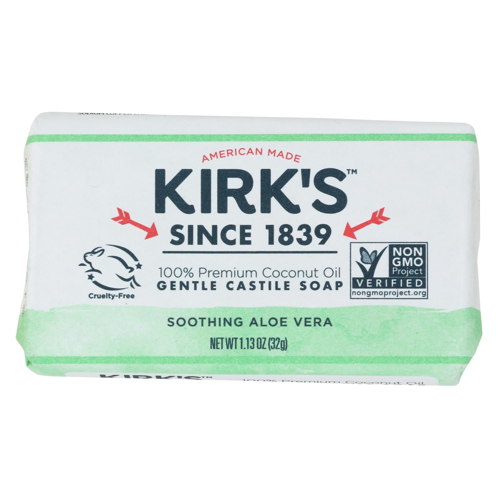 Kirks Natural Bar Soap Coco Castile Aloe Vera Travel Size 1.13