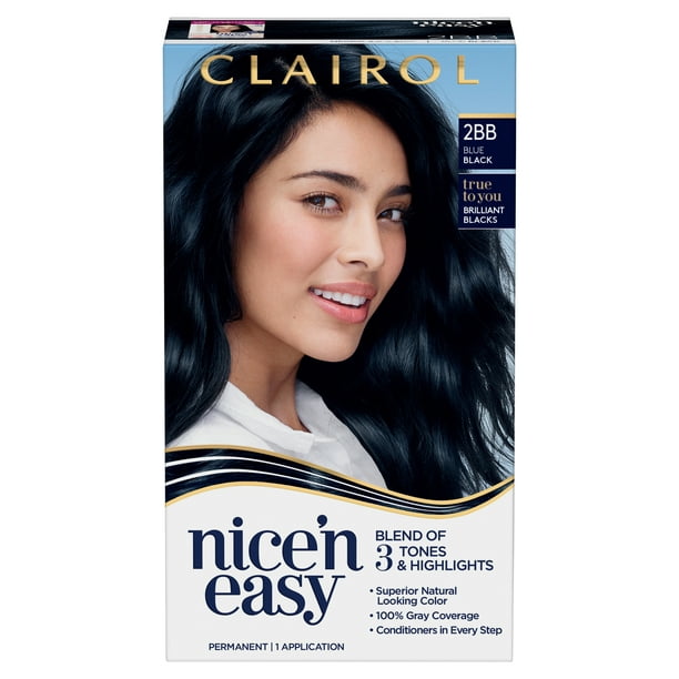 Clairol Nice'n Easy Permanent Hair Color Creme, 1BB Blue Black, 1  Application, Hair Dye - Walmart.com
