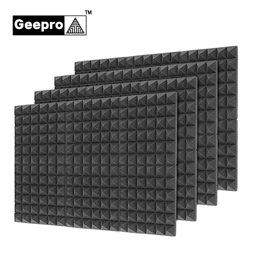 12 Pack Set Acoustic Foam Panels 2.8 X 12 X 12 Acoustic Foam Sound Absorption 3D Pyramid Studio Treatment Wall Panels Studio Wedge Tiles