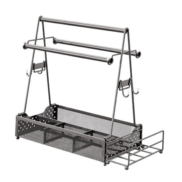 Organizador de especias para barbacoa, soporte para utensilios de barbacoa y Picnic, soporte para utensilios multiusos desmontable portátil con soport Argén