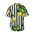 thumbnail image 2 of Sigee Lemons on Striped Print Men's Shirts Casual Button Down Short Sleeve Summer Beach Shirt Hawaiian Vacation Shirts Tee Shirt-Large, 2 of 7
