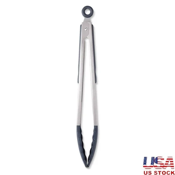 Silicone Heat Resistant Locking Tongs Non-Stick Kitchen Serving Utensils Thyme