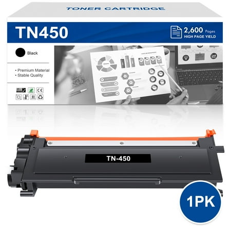 TN450 TN420 Toner Cartridge Compatible for Brother TN450 TN-450 TN-420 HL-2280DW HL-2270DW HL-2240 MFC-7240 MFC-7860DW MFC-7460DN DCP-7065DN HL-2240D Printer Ink (Black 1-Pack)