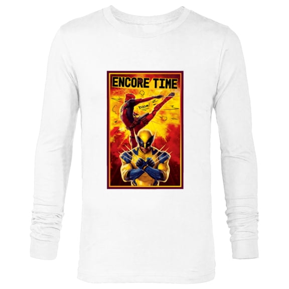 Marvel Studios Deadpool & Wolverine Encore Time - Long Sleeve T-Shirt for Men - Customized-White