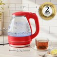 thumbnail image 3 of OVENTE Electric Kettle, 1.5L Borosilicate Glass Countertop Water Heater and Boiler for Coffee or Tea, BPA-Free, Auto Shut-Off, Boil-Dry Protection, R, 3 of 8