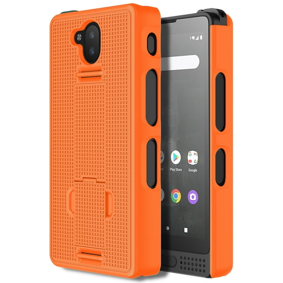 Case with Stand for Sonim XP10 5G, Nakedcellphone [Grid Texture] Slim Hard Shell Phone Protector Cover with Kickstand for XP9900 (2022)