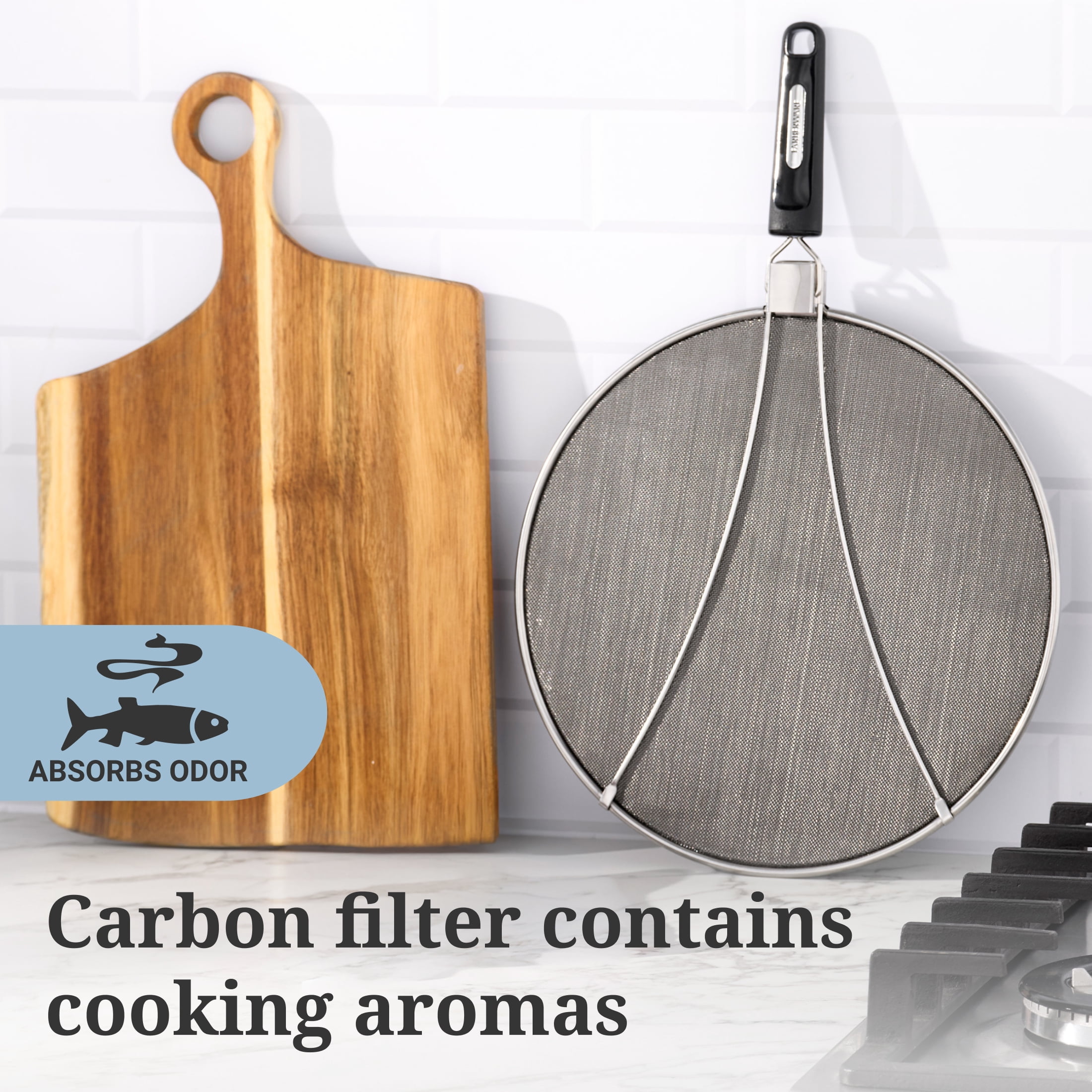 Farberware Professional 11-inch Stainless Steel Splatter Screen with Foldable Handle
