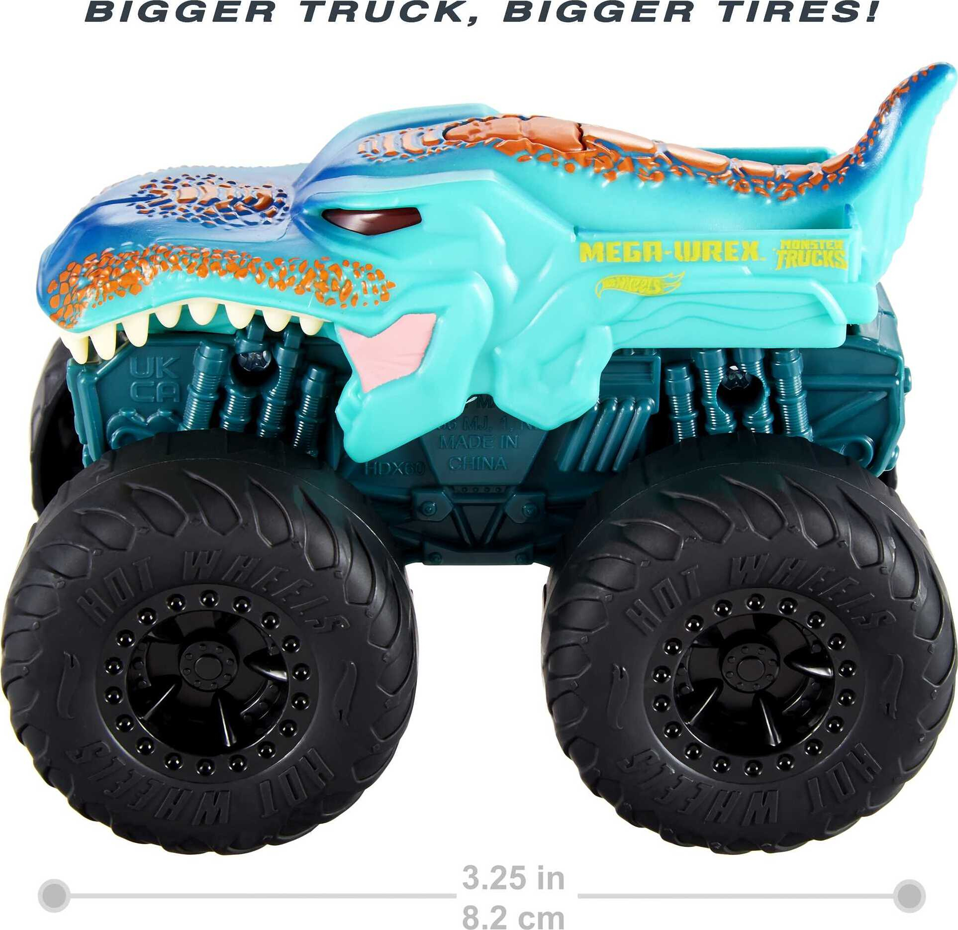 Hot Wheels Monster Trucks Roarin' Wreckers, 1:43 Scale Mega-Wrex Toy Truck  with Lights & Sounds