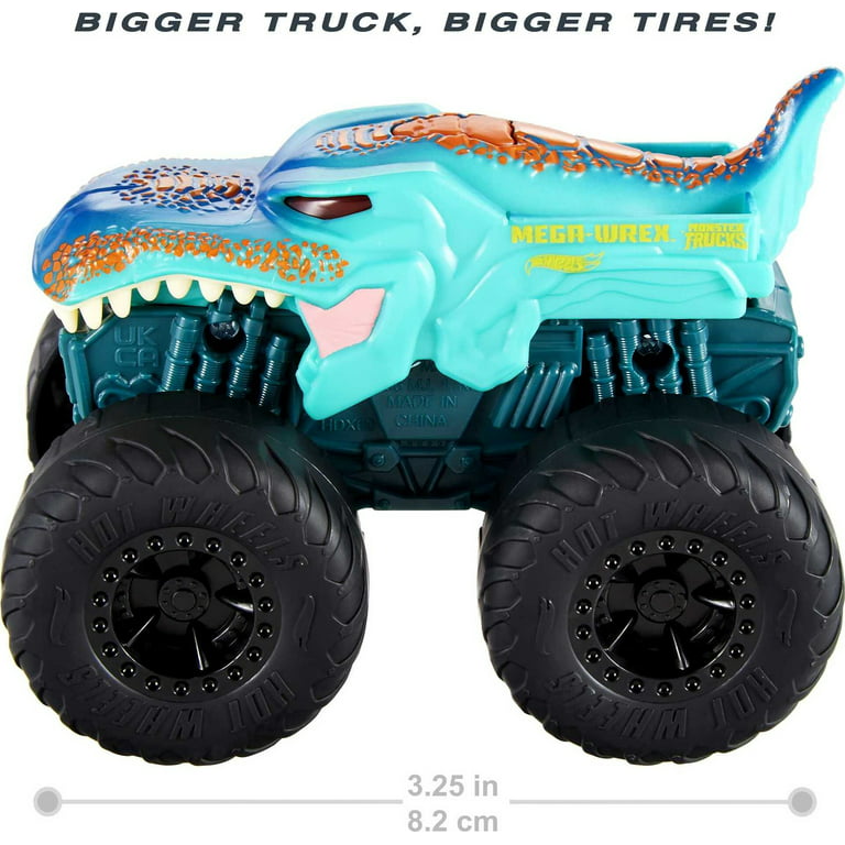  Hot Wheels RC Monster Trucks 1:6 Scale Mega-Wrex, Large  Remote-Control Toy Truck, All-Terrain Tires, 2ft+ Long : Toys & Games
