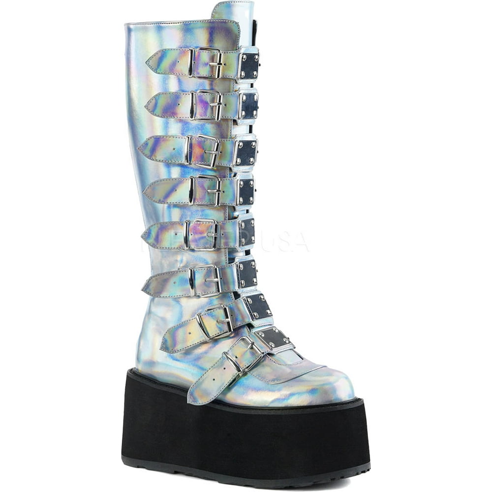 damned 318 knee high platform boot