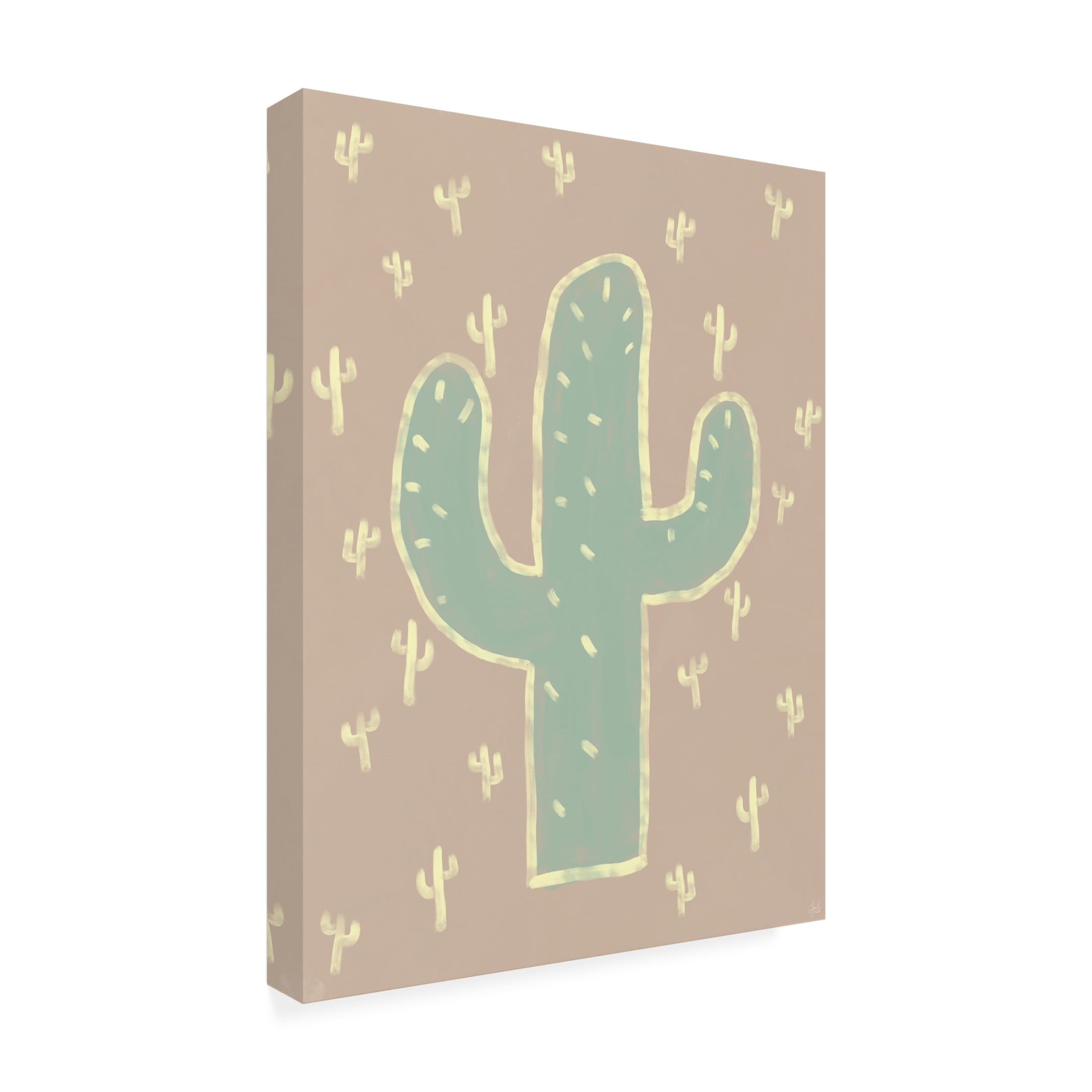Canvas Wall Art - Line and Brush 'Cacti Fun' Wall Art for Living Room, Bedroom, or Office Décor by Trademark Fine Art - 35 x 47 Inches