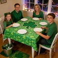thumbnail image 3 of Kumdkd St. Patrick's Day Tablecloth 54x108ines, Waterproof Plastic Party Table Cover for Holiday Decor, Shamrock Themed Indoor Outdoor Use, Fits 8-10 People, Green White Gold, 3 of 5