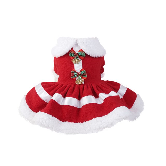 Vestido navideño para perros Linda falda para perros de Papá Noel cómoda para perros pequeños y medianos