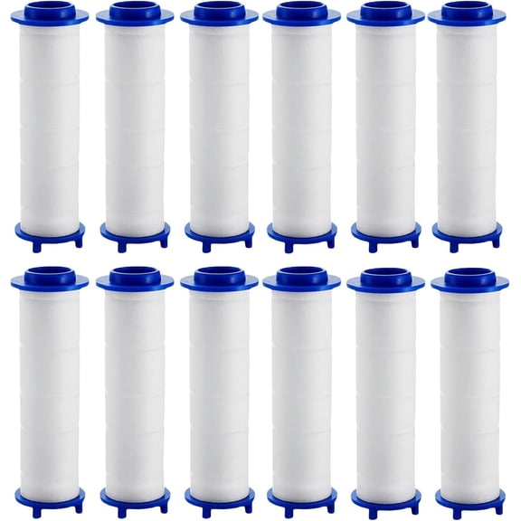 12Pcs Drivse Showerhead Filters, 2.95Inch Ion Drops Shower Head Filters, PP Cotton Water Filter Cartridge Replacement for Handheld Showerheads