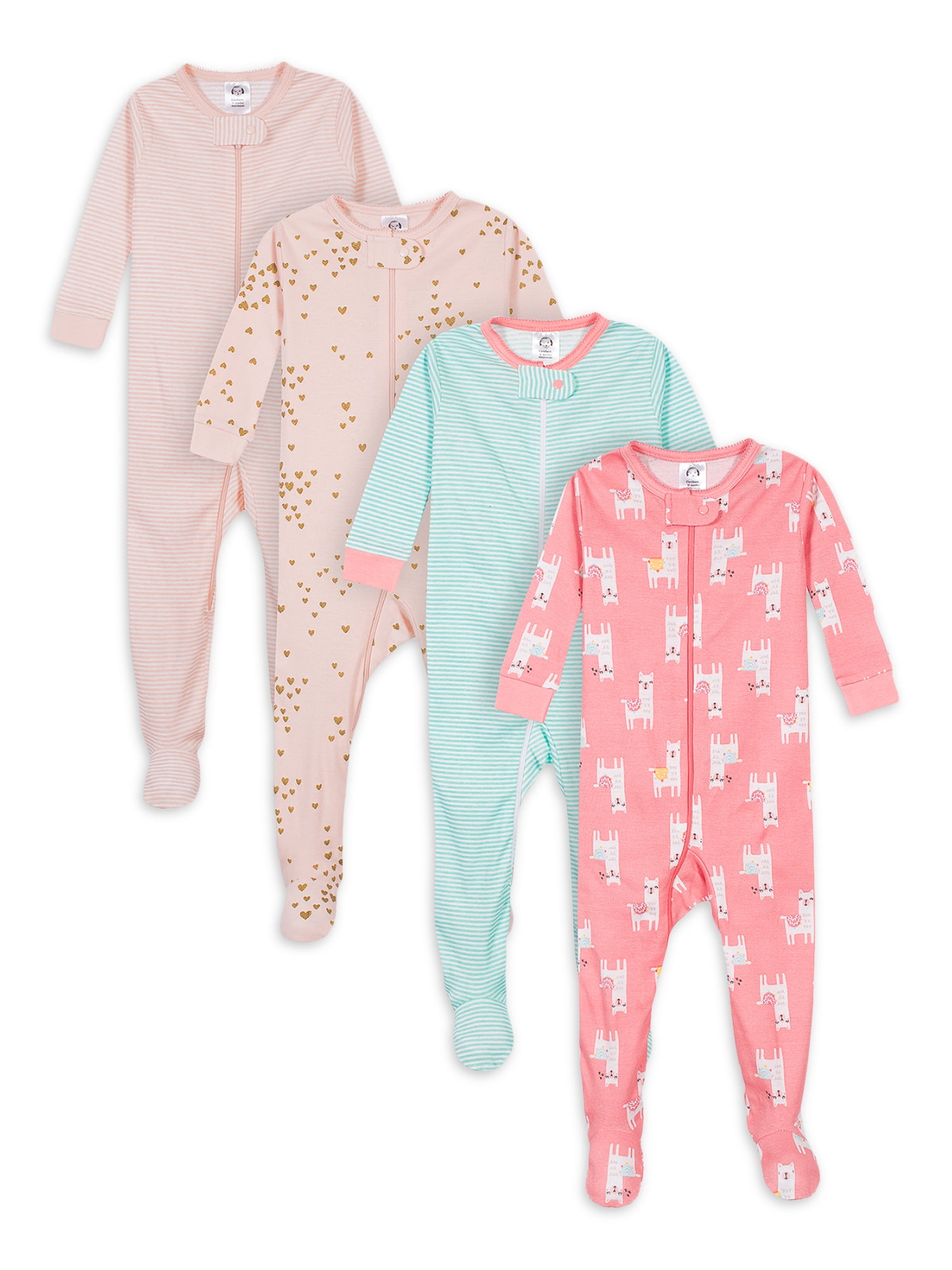 New Gerber Organic Cotton Footless Pajama PJs 1 pc Baby Girl Sleeper 12M 